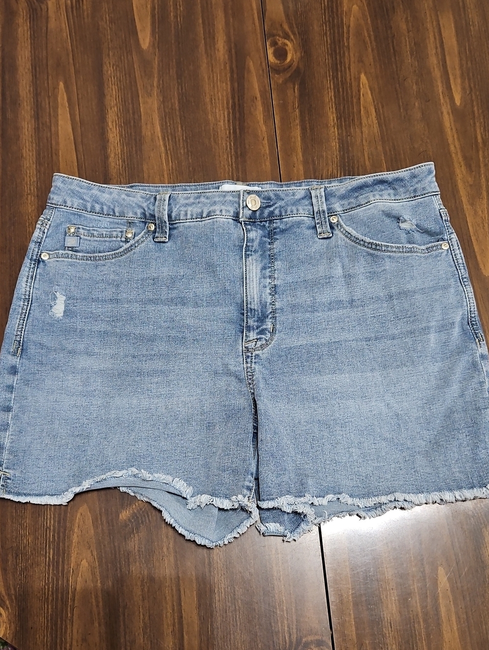 Seven7 Light Blue Distressed Denim Cutoff Shorts
